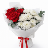 Букет «Дуальность» из роз и хризантем 